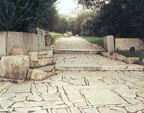 photo: pavement surrounding the Athens acropolis by Dimitris Pikionis. Photo source: web.tiscali.it